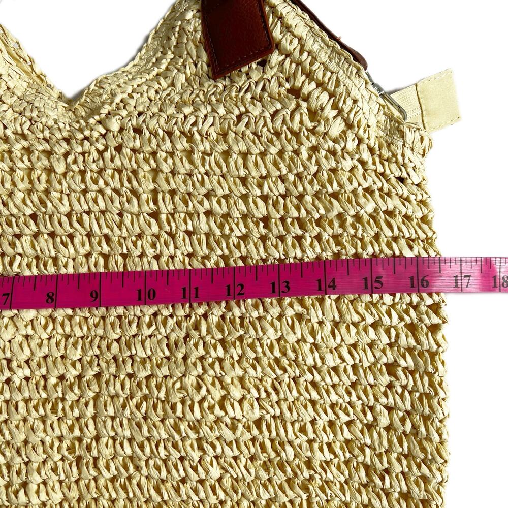 Fame Straw Braided Faux Leather Strap Shoulder Bag - Picture 10 of 10